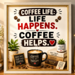 Coffee Lover Wall Frame – Life Happens, Coffee Helps