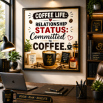 Coffee Lover Wall A4 Frame – Relationship Status: Committed to Coffee - Image 2