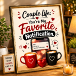 You're My Favourite Notification Couple Wall A4 Frame – Romantic Love Quote - Image 2