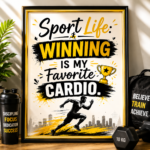 Sports Motivation Wall A4 Frame – Winning Is My Favorite Cardio
